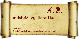 Andaházy Montika névjegykártya